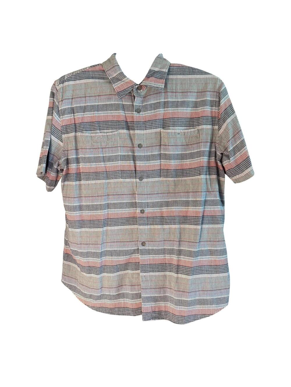 Carbon2Cobalt Men’s Short Sleeve Shirt – Large – Lined Heavyweight Cotton